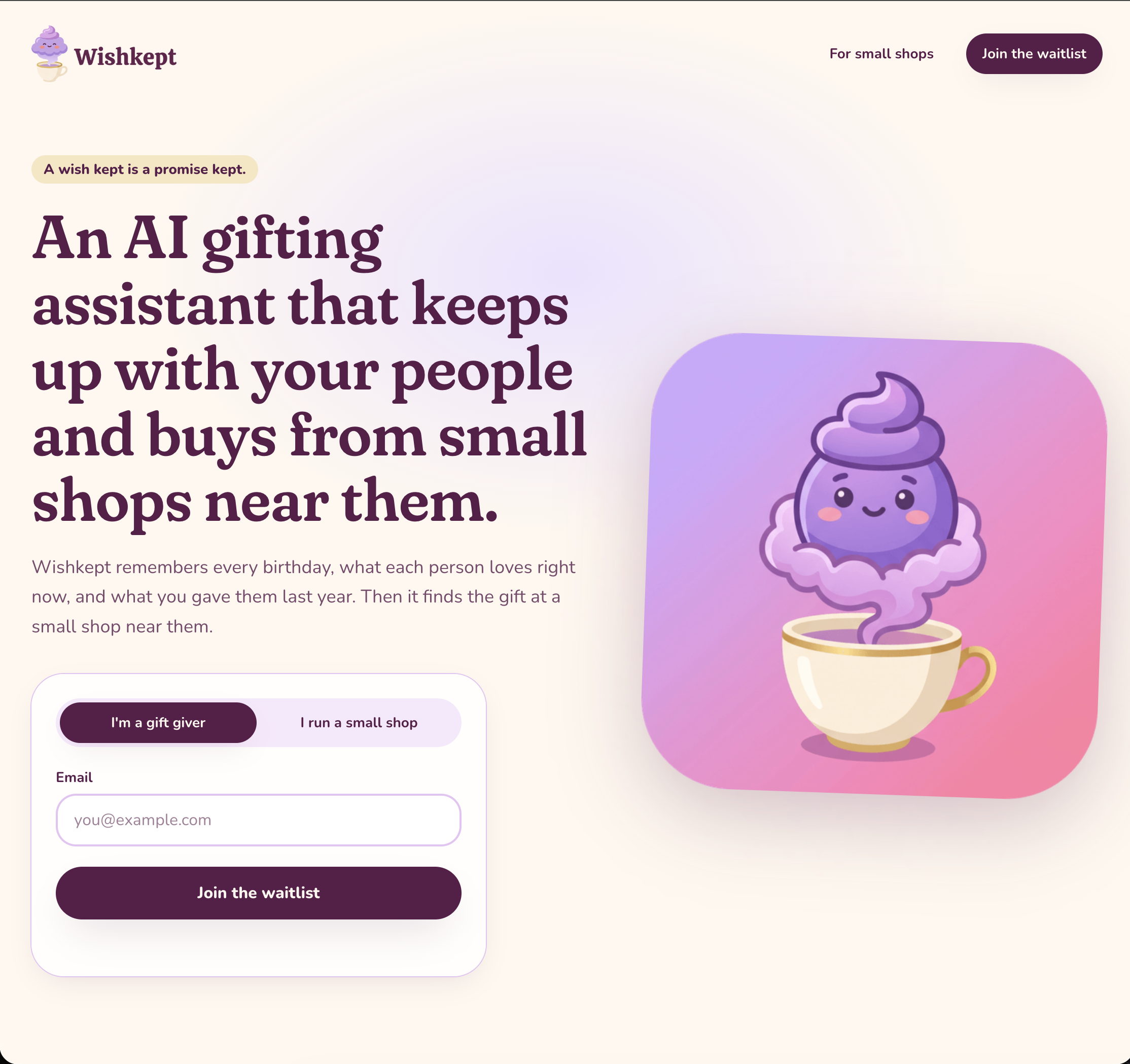 Wishkept screenshot 1